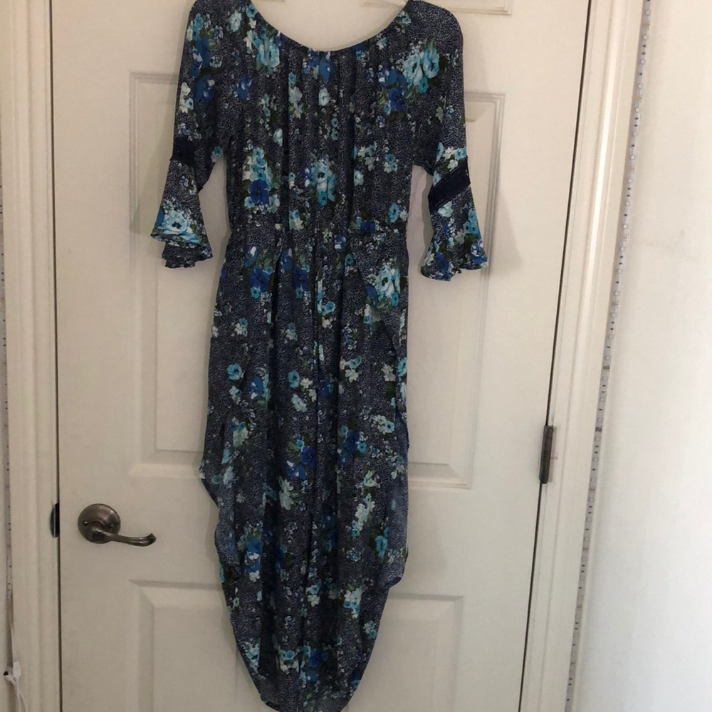 Girls Xtraordinary blue floral jumpsuit